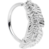 18G Clear CZ Gem Feather Seamless Circular Ring