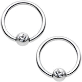 14G Clear Gem Mermaid Scale BCR Captive Nipple Ring Set of 4