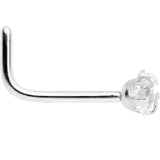 20G 1/4 Clear Star 3mm CZ Gem Steel L-Shape Nose Ring