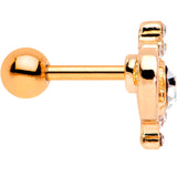 1/4 Clear Gem Rose Gold PVD Heart Cluster Cartilage Tragus Earring