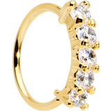 20G 5/16 Clear CZ Gold IP Quintet Seamless Circular Nose Ring