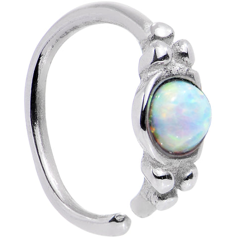 18G 5/16 White Synthetic Opal Seamless Circular Ring