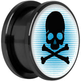 Blue Black Skull Black Anodized Screw Fit Plug Set 18mm
