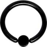 12G 1/2 White Faux Opal 4mm Disc Black IP BCR Captive Ring