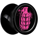Black Acrylic Pink Grenade Saddle Plug Set 00G