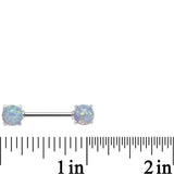 14G 9/16 Blue Synthetic Opal Ends Nipple Barbell Set