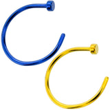 20G 3/8 Pack Set of 5 Assorted Stainless Steel Nose Hoop Rings