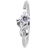 20G 3/8 Clear Gem Bow Seamless Circular Ring