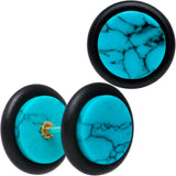 Aqua Faux Marble Cheater Plug Set