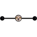 14G Full Color Owl Black Industrial Barbell 37mm