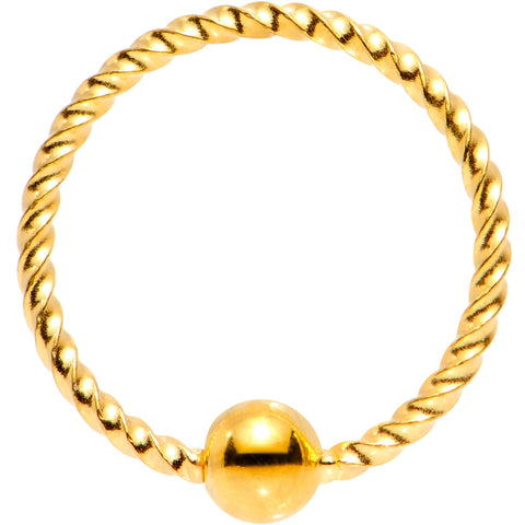 20G 5/16 Gold Tone Anodized So Twisted Captive Style Seamless Ring