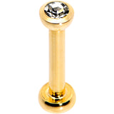 Clear 2mm Gem Gold Tone Internally Threaded Cartilage Earring