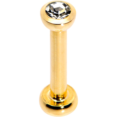 Clear 2mm Gem Gold Tone Internally Threaded Cartilage Earring