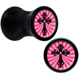 Black Acrylic Pink Black Radiant Cross Saddle Plug Set 4G