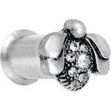 2G Clear Gem Steel Allow Me Ladybug Double Flare Tunnel Plug Set