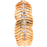 18G Clear CZ Gem Rose Gold Tone Feather Seamless Circular Ring