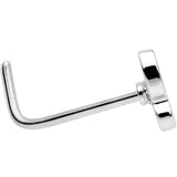 20G 1/4 Pink CZ Gem Butterfly L Shaped Nose Ring