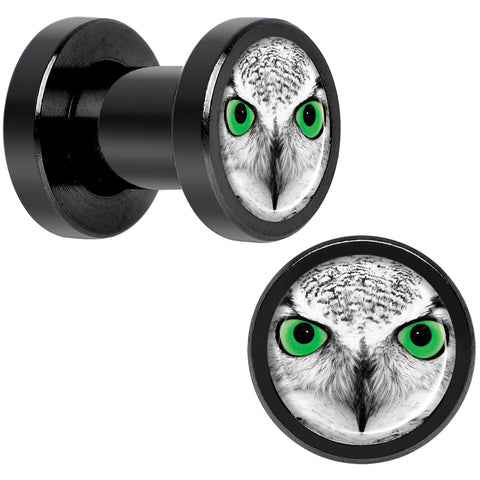 Black White Owl Black Anodized Screw Fit Plug Set 4G