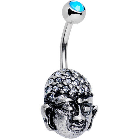 Aqua Gem Expanding Buddha Brain Belly Ring