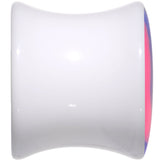 Blue and Pink Candy Swirl Saddle Plug Set Available in Sizes 0G to 20mm