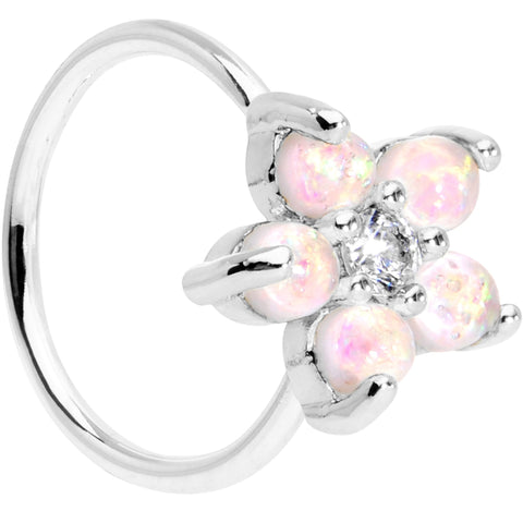 20G Clear CZ White Faux Opal Seamless Circular Ring