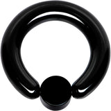 6G 1/2 White Faux Opal 6mm Disc Black IP BCR Captive Ring