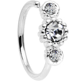 20G 5/16 Clear CZ Gem Fashion Fusion Seamless Circular Ring