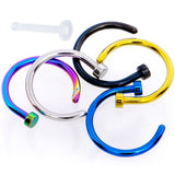 18G 5/16 Pack Set of 5 Assorted Stainless Steel Nose Hoop Rings