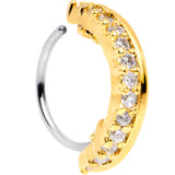 20G Clear CZ Gem Gold Tone Sleek Seamless Circular Ring