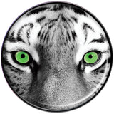 Black White Tiger Eyes Black Barbell Tongue Ring