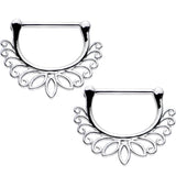 14G 9/16 Leaves of the Lotus Flower Nipple Clicker Set