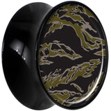 Black Acrylic Tiger Camo Print Saddle Plug Set 18mm