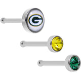 20G Licensed NFL Green Bay Packers Logo Nose Bone 3 Pack