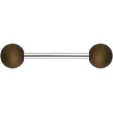 Brown Silicone Coated Acrylic Ball End Barbell Tongue Ring