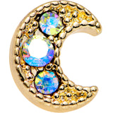 Auora Gem Gold Tone Crescent Moon Cartilage Tragus Earring