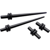 Black Acrylic Straight Plug and Tapers Set of 4