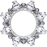 00G Clear Gem Flower Frame Screw Fit Tunnel Plug Set