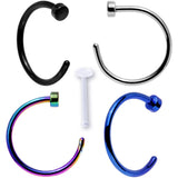 20G 5/16 Pack Set of 4 Assorted Stainless Steel Nose Hoop Rings
