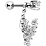 1/4 Clear Gem Darling Fan Dangle Cartilage Tragus Piercing