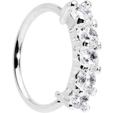 20G 5/16 Clear CZ Quintet Seamless Circular Ring
