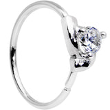 20G 3/8 Clear Gem Pronged Seamless Circular Ring