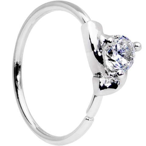 20G 3/8 Clear Gem Pronged Seamless Circular Ring