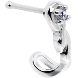 20G 1/4 Clear CZ Gem Deco Twist Nose Bone