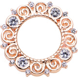 00G Clear Gem Flowering Frame Screw Fit Tunnel Plug Set