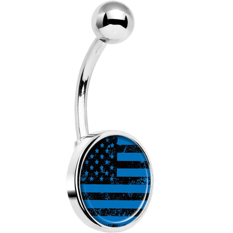 Blue American Flag Belly Ring