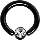 10G 1/2 Clear Gem 5mm Disc Black BCR Captive Ring