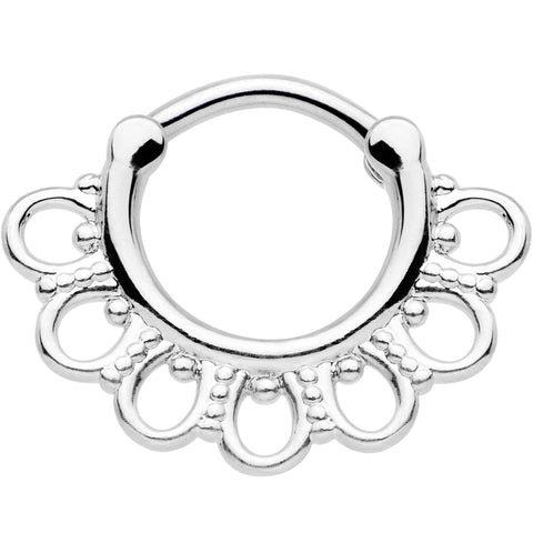 14G 5/16 Tribal Filigree Fan Septum Clicker