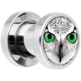 Black White Owl Steel Screw Fit Plug Set 2G
