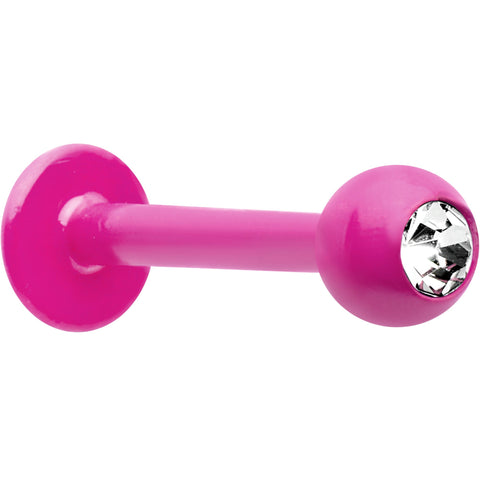 5/16 Clear Gem Dark Pink Acrylic Over Steel Labret Monroe Tragus