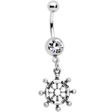 Clear Gem Best Friend Nautical Dangle Belly Ring Set of 2